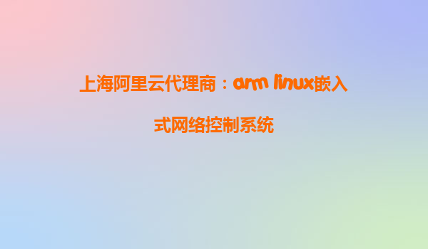 上海阿里云代理商：arm linux嵌入式網絡控制系統